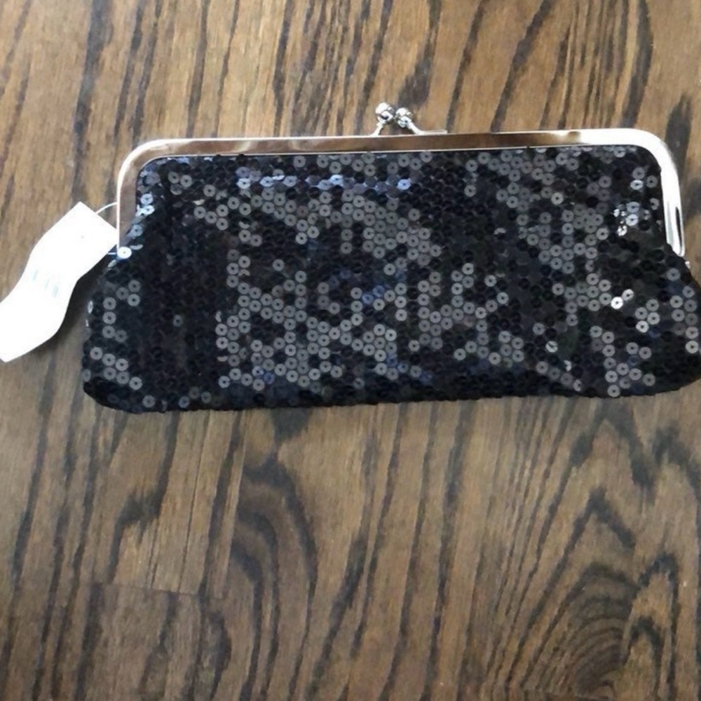 Elegant Black Sequin Clutch
